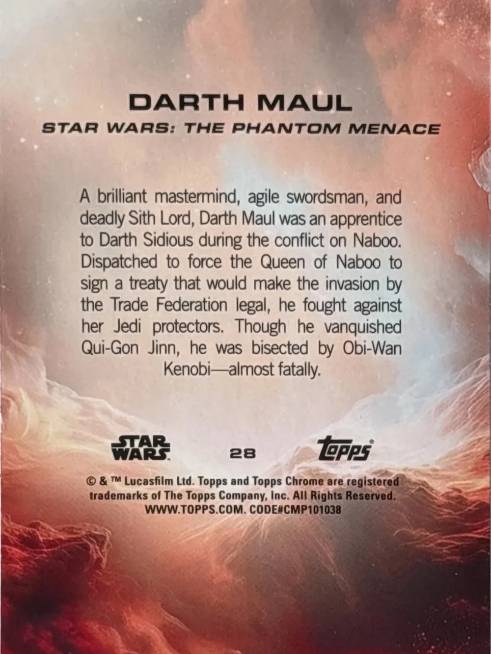 Topps Chrome Star Wars Trading Card - Darth Maul